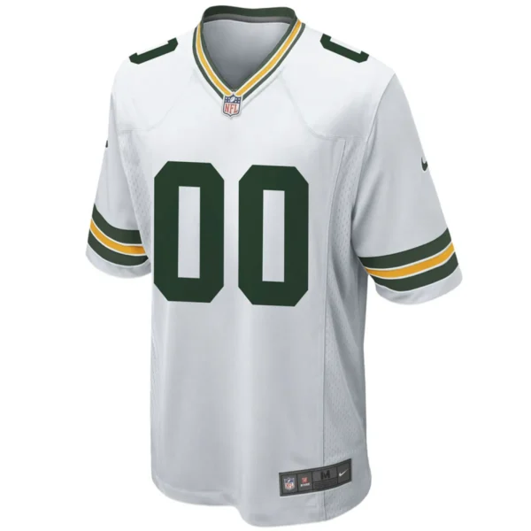 Men's Green Bay Packers Nike White Custom Game Jersey - Image 2