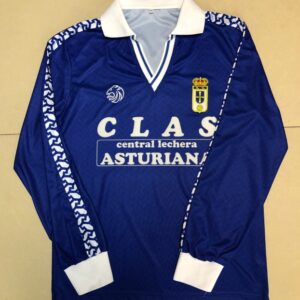 8687 Real Oviedo Home  jerysey Retro Long sleeves Edition Football Shirt