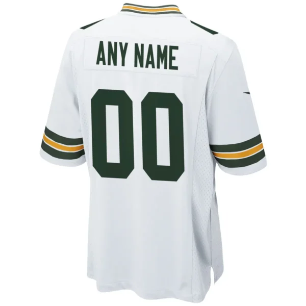 Men's Green Bay Packers Nike White Custom Game Jersey - Image 3
